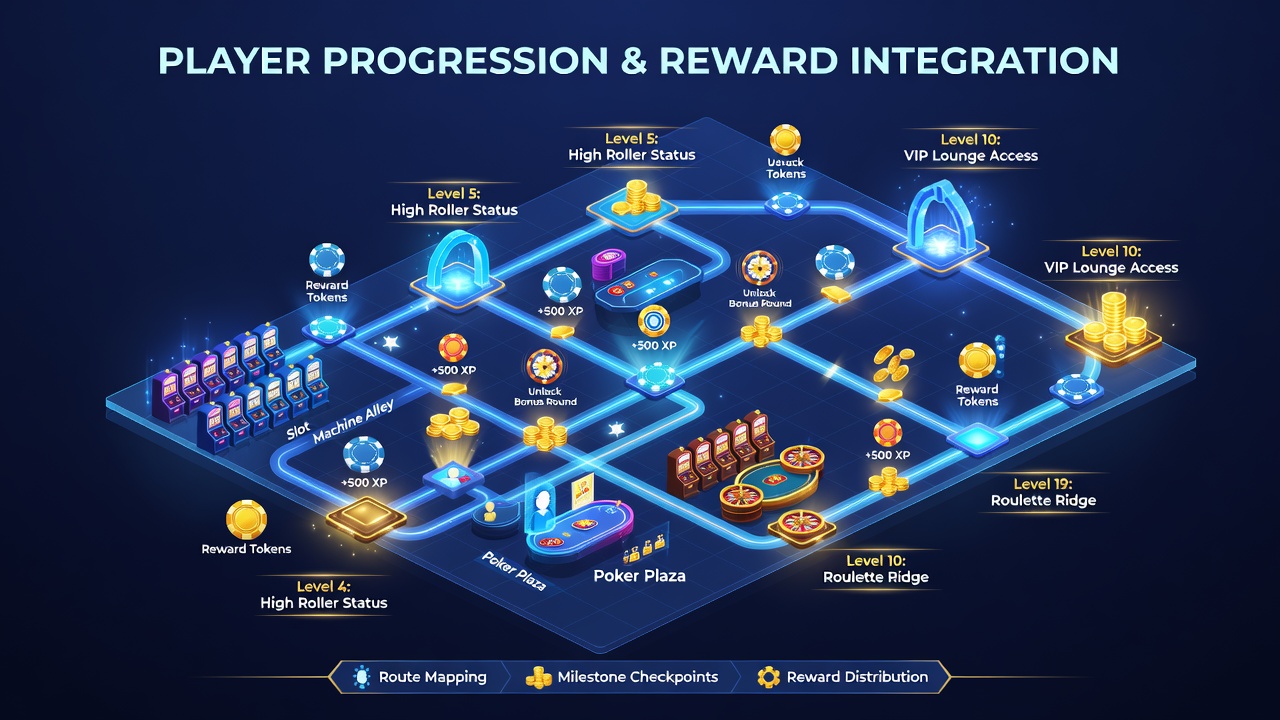 Analytics dashboard displaying player progression heat maps and tier advancement timelines