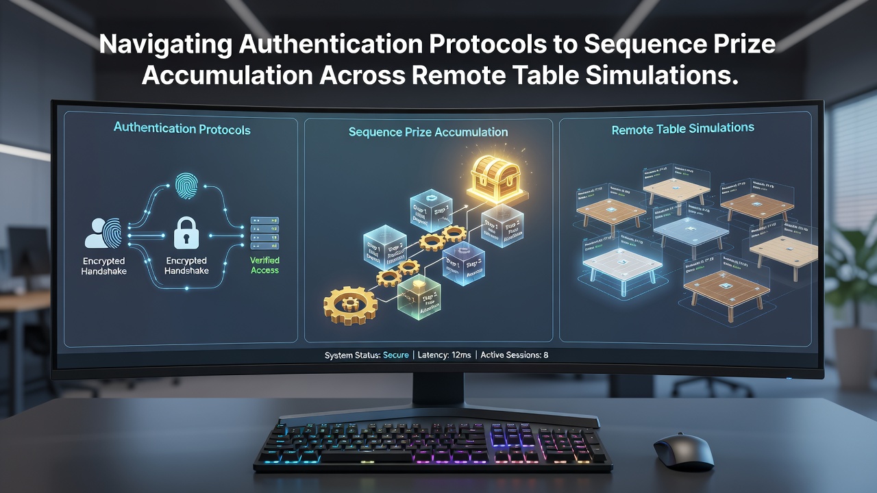 Sequence diagram of authentication flow leading to prize accumulation in remote table environments