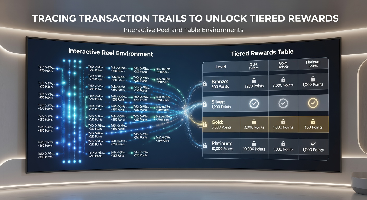Detailed view of transaction trail analytics dashboard highlighting tier progression for slots and table games